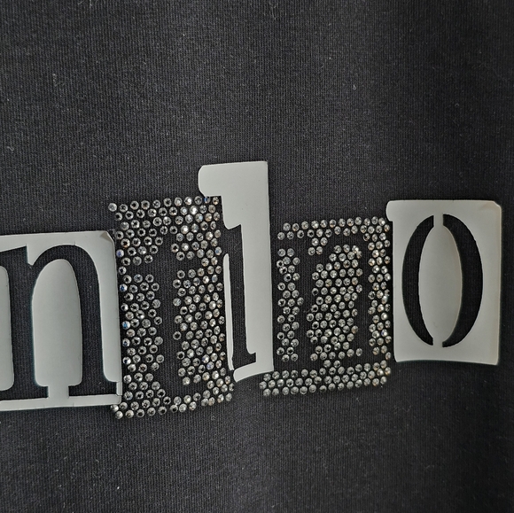 🇮🇹 Valentino Black & White Rhinestone Long Sleeve Top - Picture 14 of 16